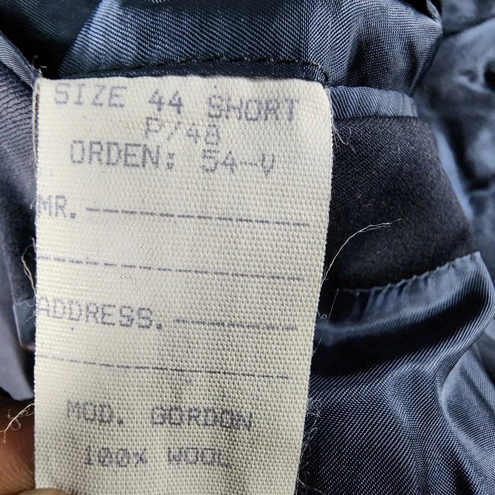 Jos A Bank Gordon Navy Blue Wool‎ Blazer Sport Coat Jacket Mens 44S